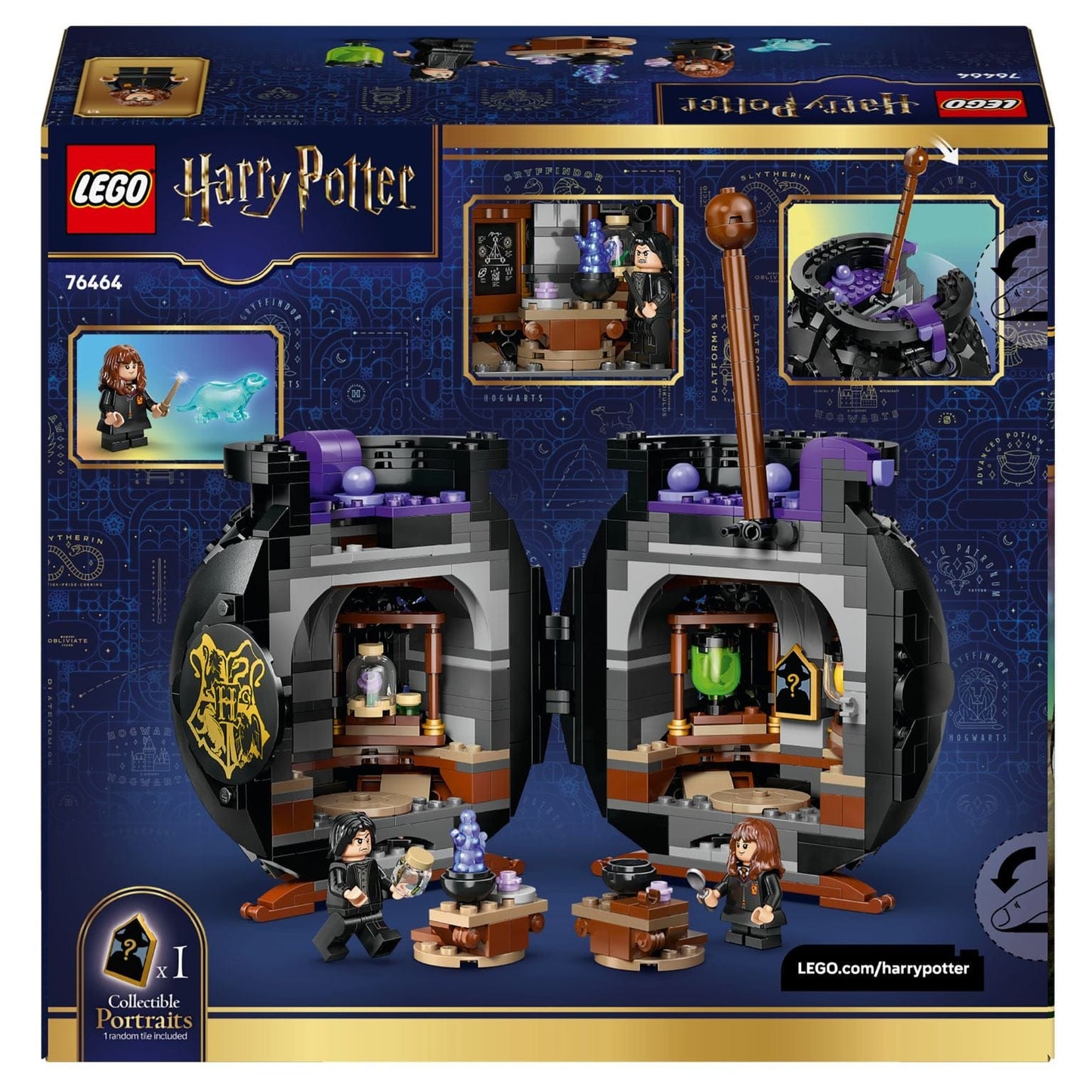 Lego Harry Potter Caldeirão Aula de Poções Secreta com caldeirão que abre e cenário de poções em Hogwarts