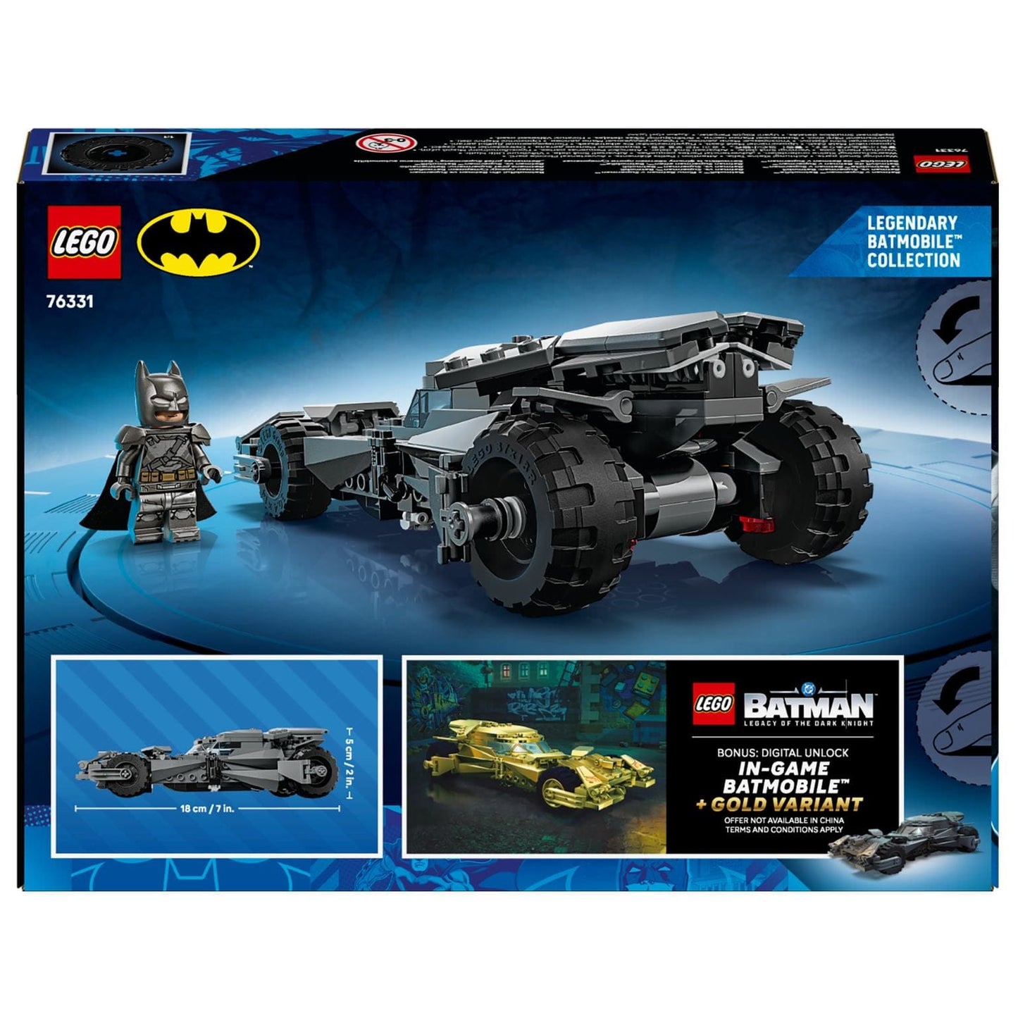 Lego Super Heroes Batmobile de Batman v Superman com minifigura do Batman