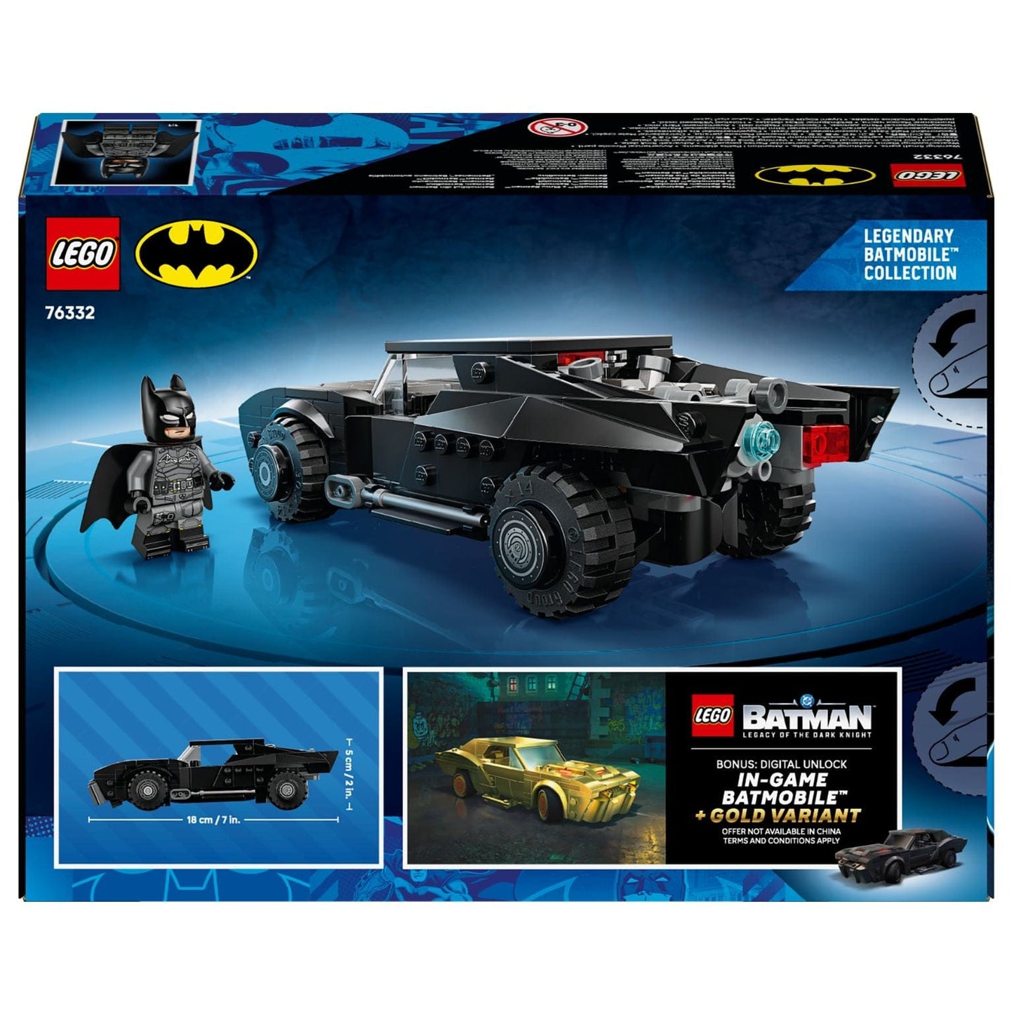 Lego Super Heroes O Batmobile do Batman carro negro estilo Gotham com figura do Batman