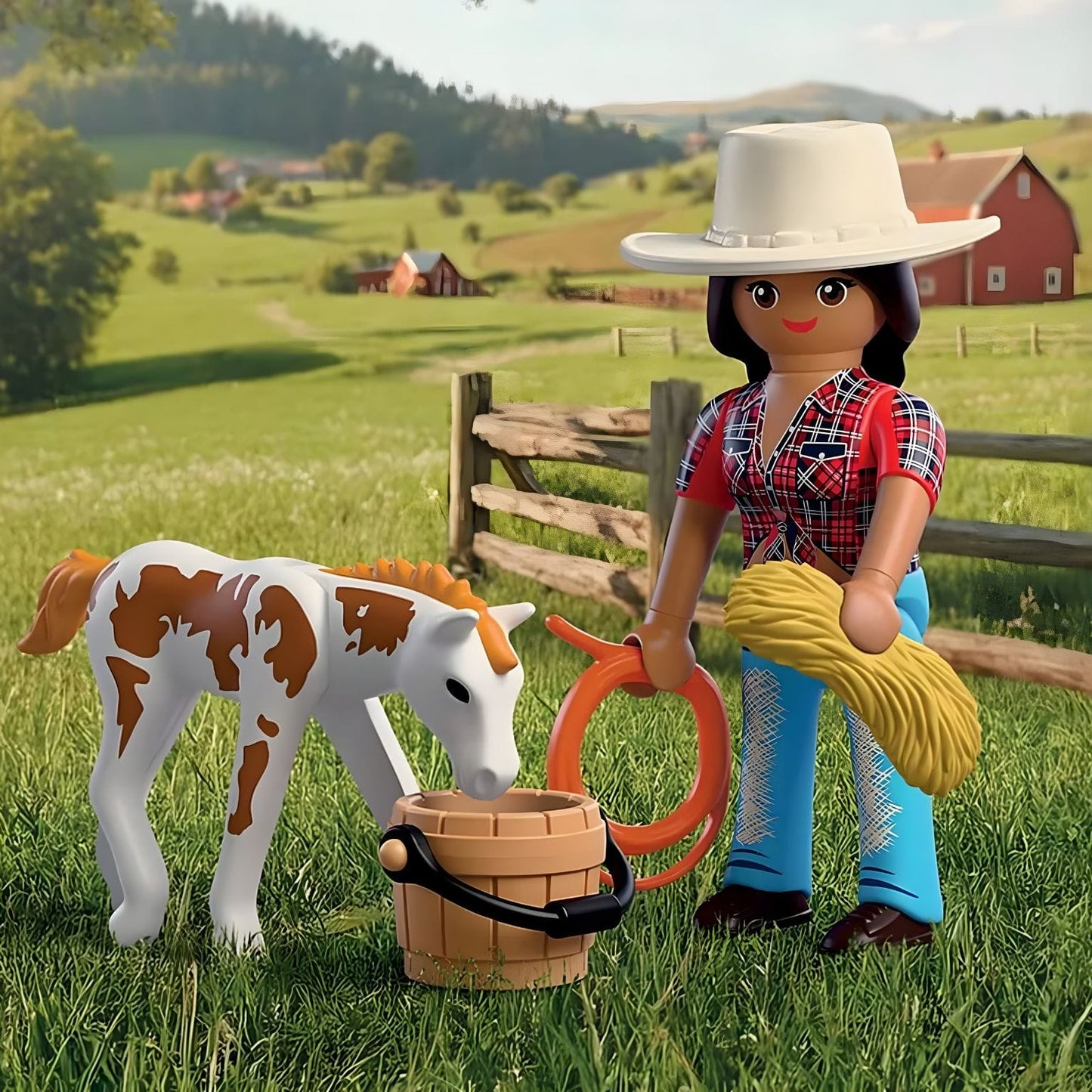 Playmobil 72026 DuoPack Cavaleiro com cavalo com momento de cuidado e amizade