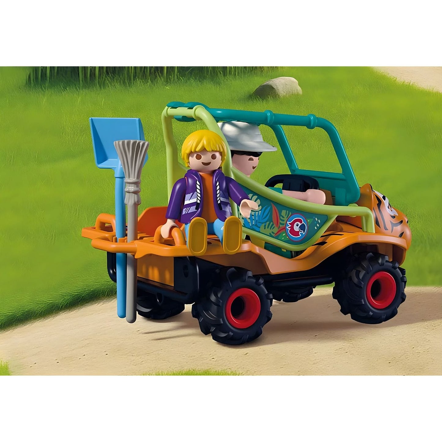 Playmobil 72072 Zoo Guarda do zoo com veículo no parque asiático com animais e tratadores