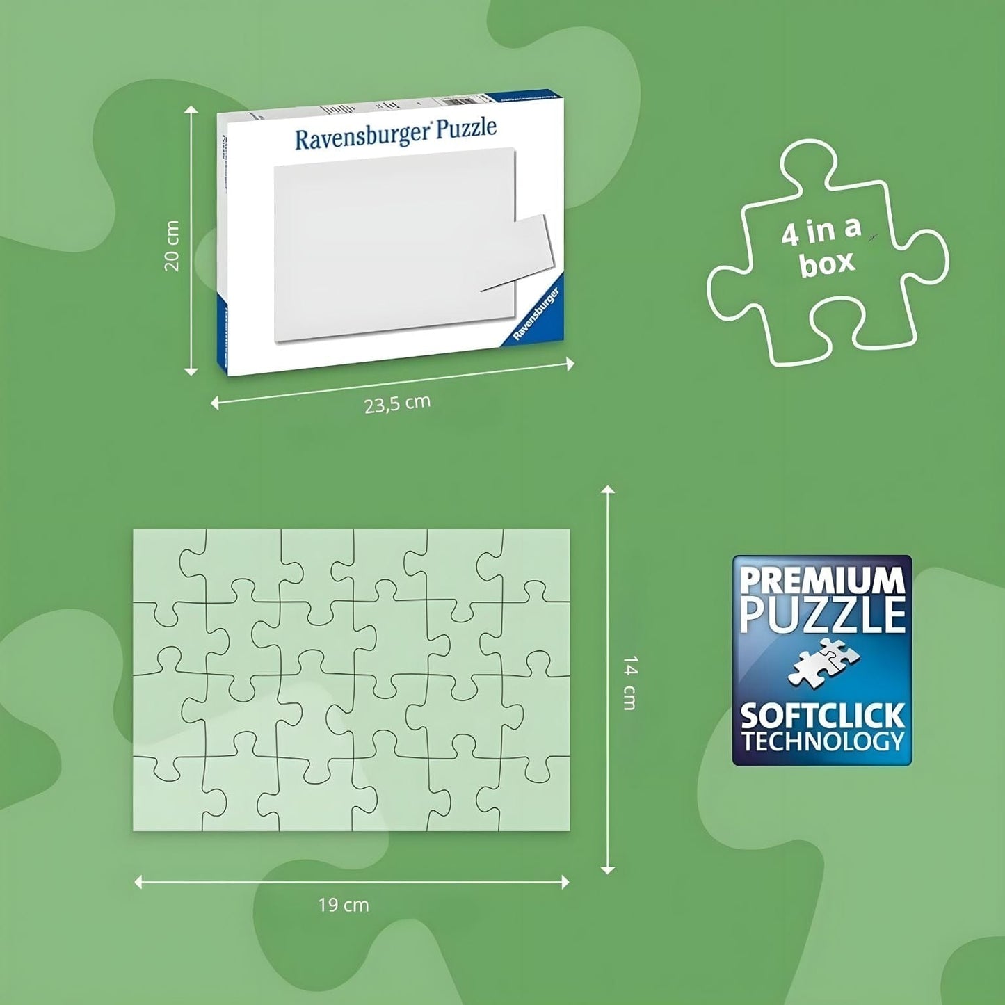 Puzzle Super Mario 4 em 1 Ravensburger com imagens de Mario, Luigi, Toads, Peach, Daisy e Bowser