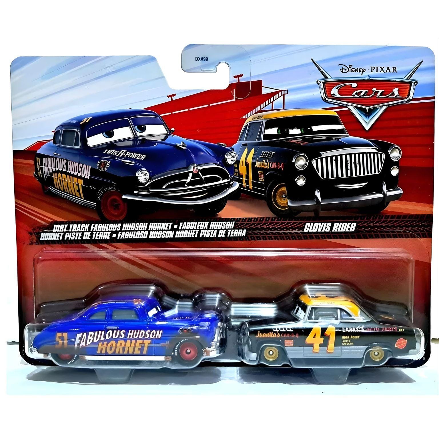 Cars Disney - Dirt Track Fabulous Hudson Hornet y Clovis Rider