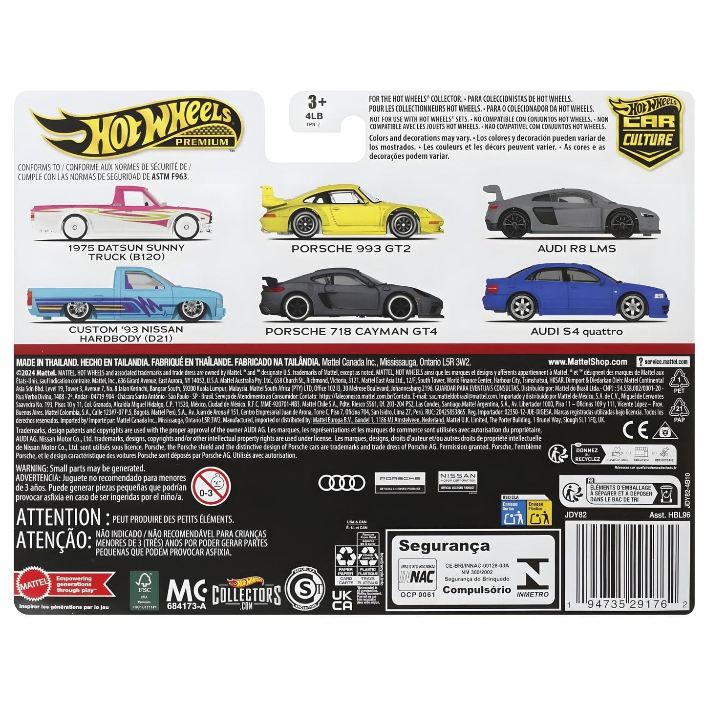 Apresentamos Hot Wheels Car Culture - Audi S4 Quattro e Audi R8 LMS com o SKU 772917624 recomendado para + 3 anos