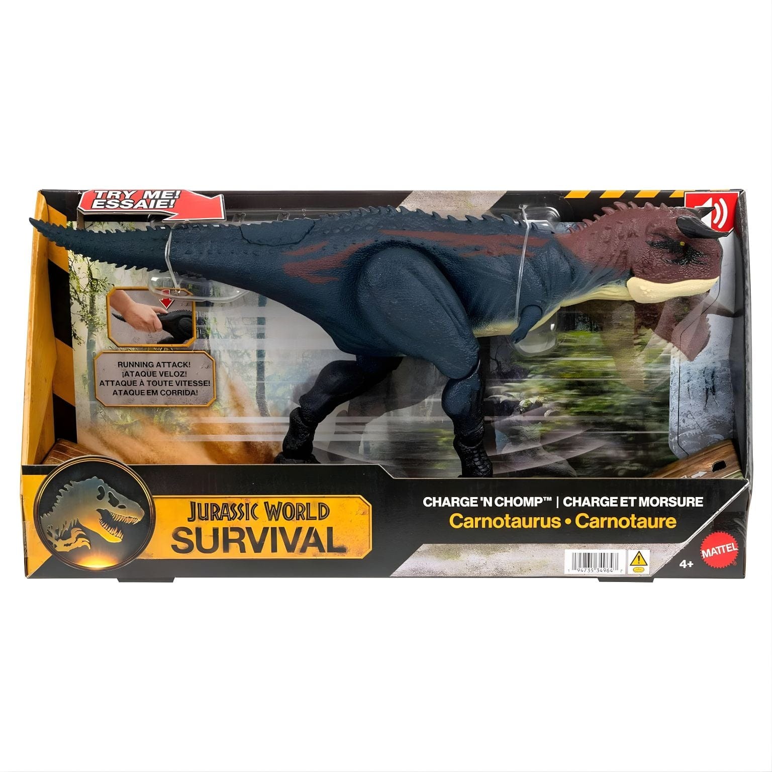 Jurassic World Carnotaurus ataque e devora dinossauro Jurassic World figura de ação Mattel