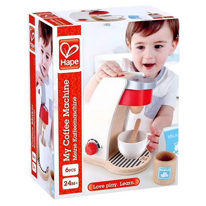Mi Cafetera de Hape con taza, leche y azúcar para jugar a las casitas
