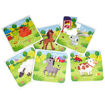 Baby Puzle La Granja de Lisciani con animales de granja de colores y piezas de encaje para bebé