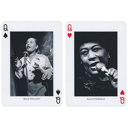 Baraja de Cartas Jazz Piatnik con leyendas del jazz e ilustraciones vintage