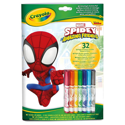 Bloc de actividades Spidey Amazing Friends de Crayola con páginas para colorear y rotuladores