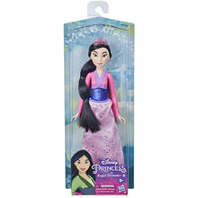 Boneca Princesa Disney - Mulan com vestido rosa brilhante e cabelo preto comprido