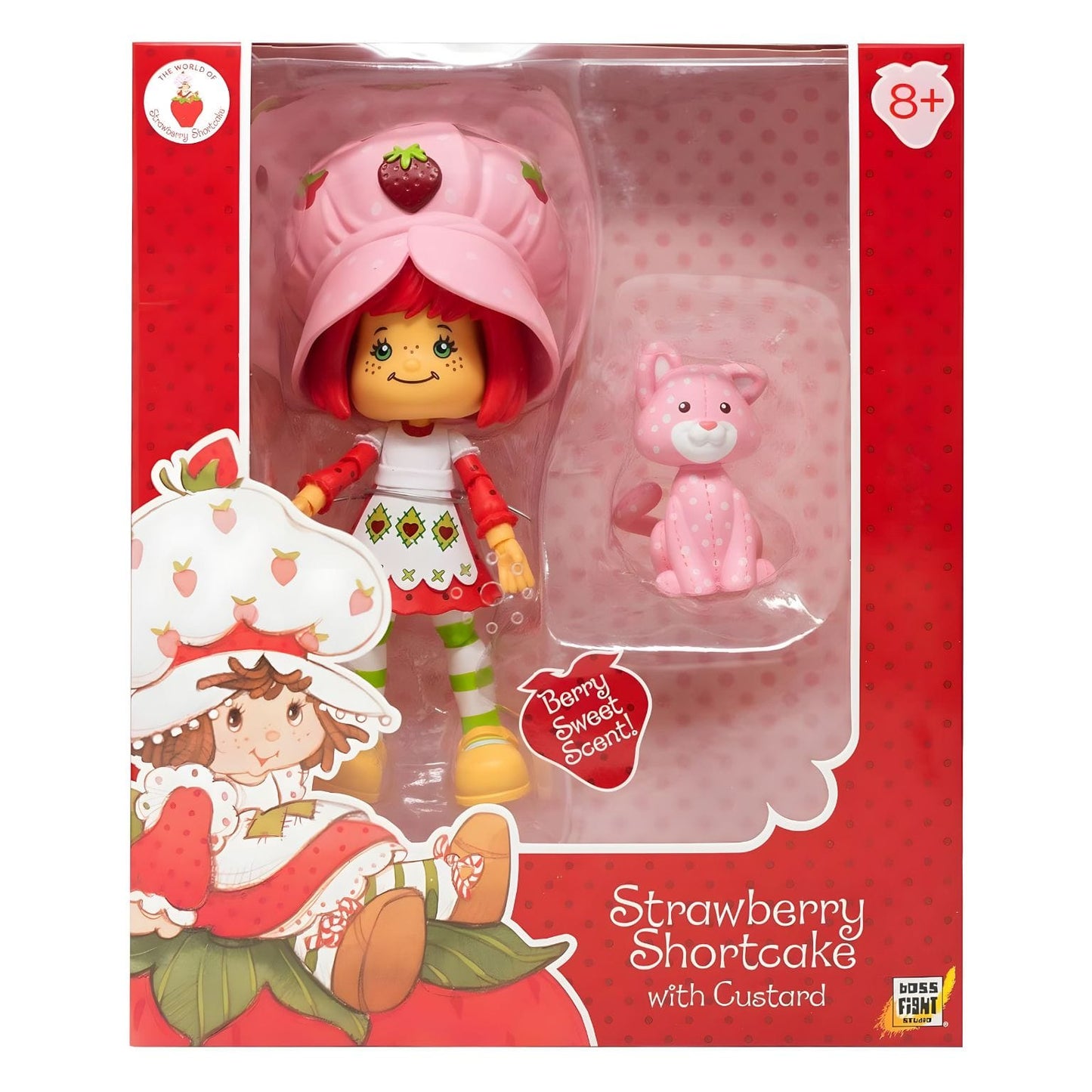 Boneca Strawberry Shortcake e Custard para brincadeiras ternas