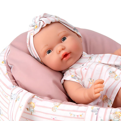 Muñeca Elegance 26 cm con capazo rosa en fotografía del juguete