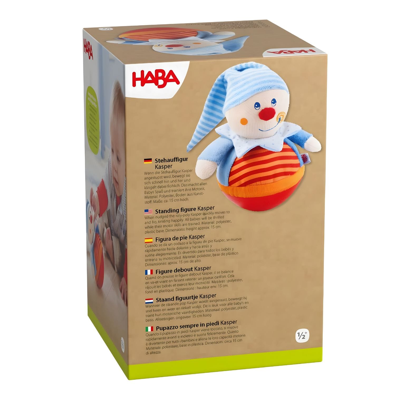 Brinquedo sempre em pé Kasper para bebé em fase de exploração