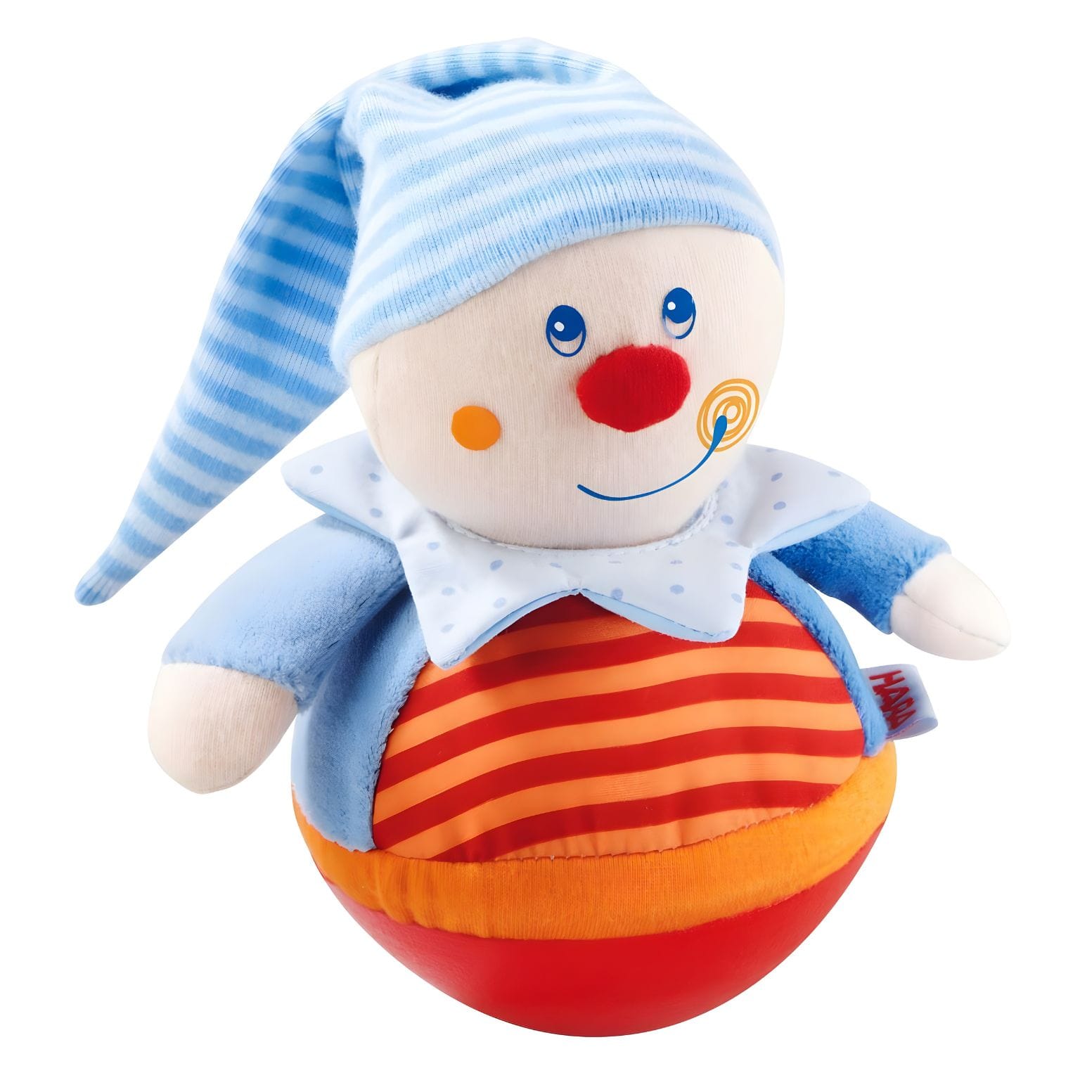 Boneco Sempre em Pé Kasper para bebé com brincadeira de movimento