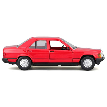 Coche de Juguete Mercedes 190 E 2.6 rojo Bburago con puertas abiertas y embalaje original