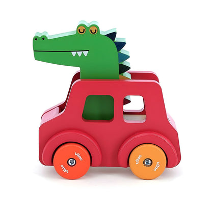 Coche infantil cocodrilo con ruedas para aventuras de fantasía