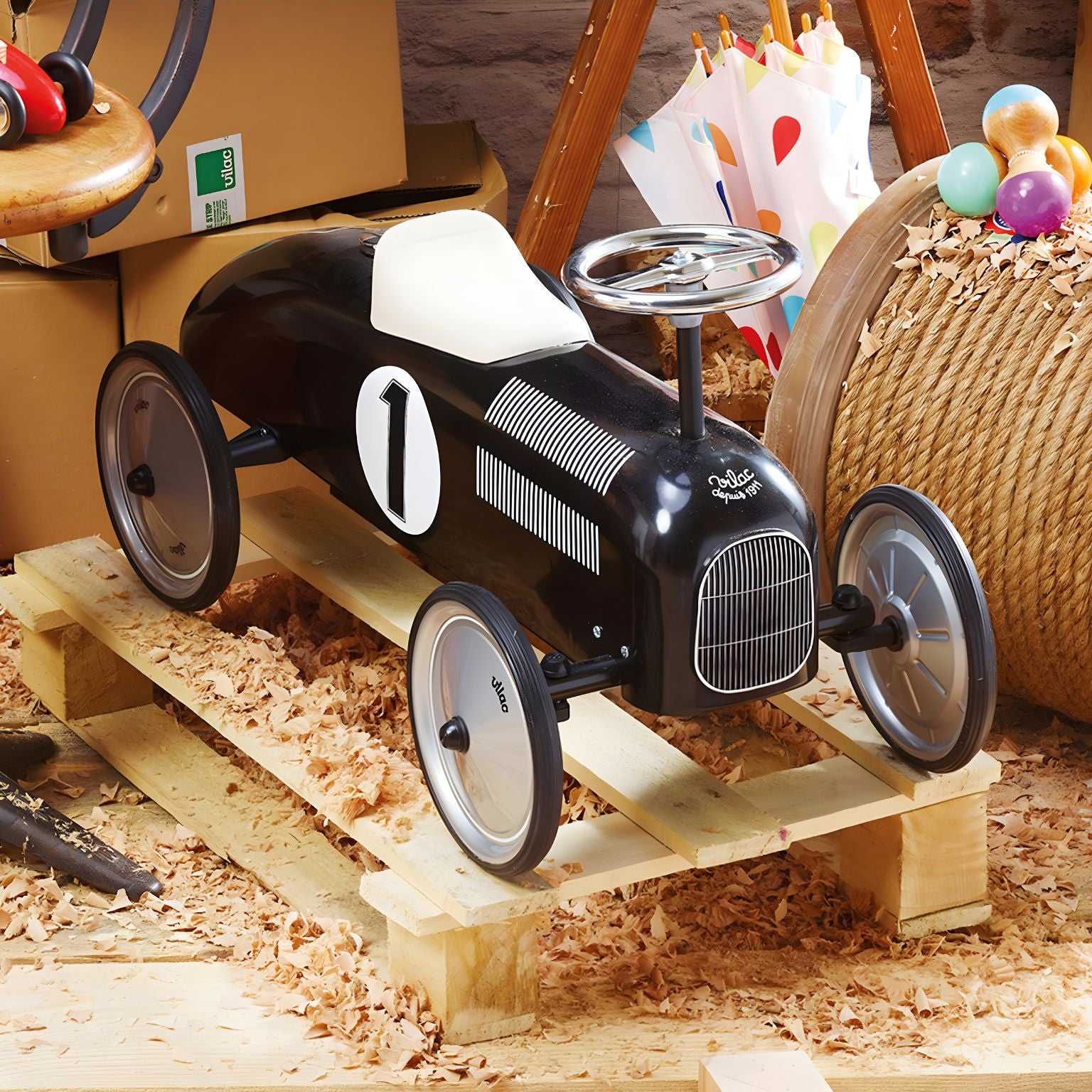 Carro de metal Vintage Preto
