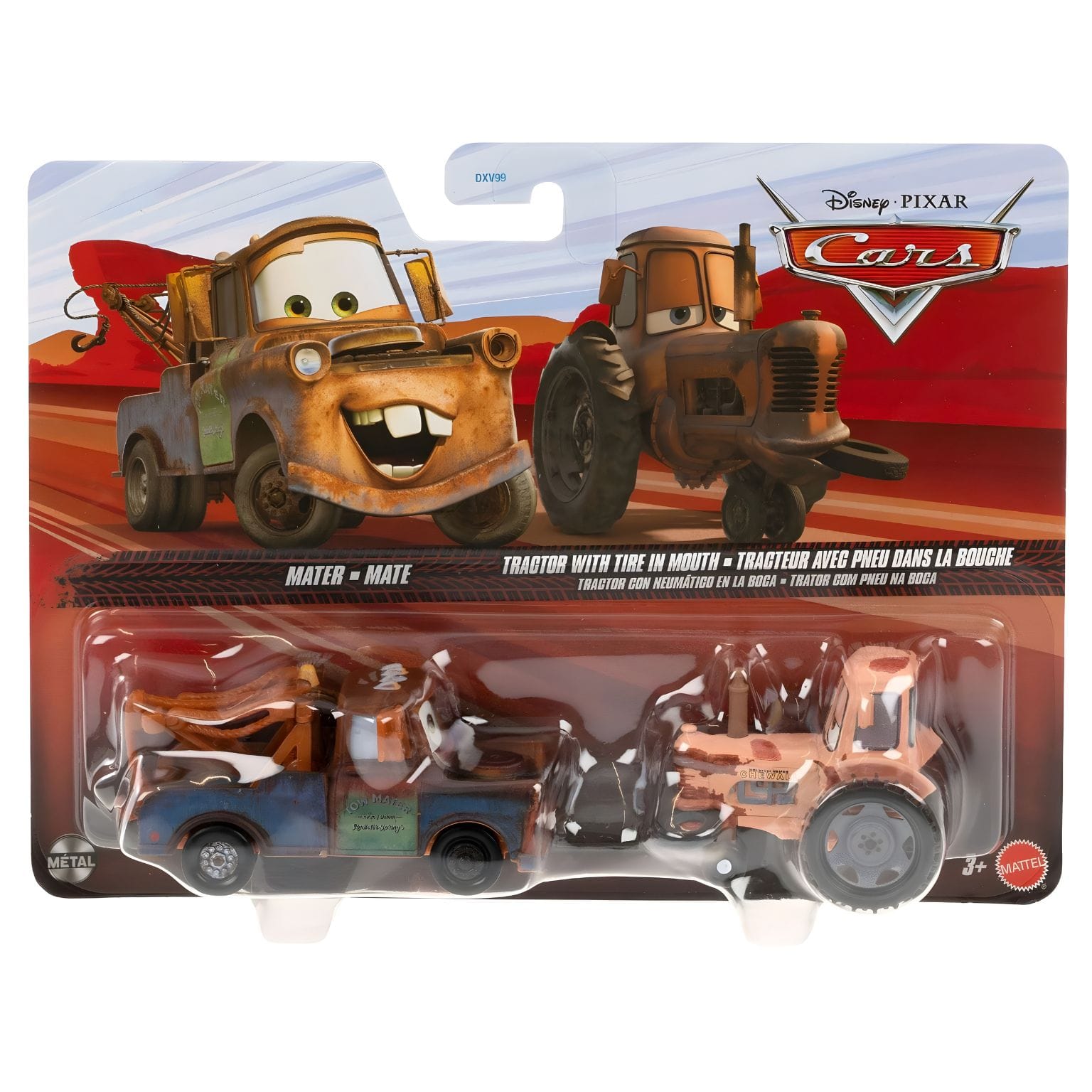 Pack Cars Disney com Mater e Trator com Pneu na Boca