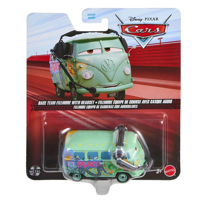 Cars Disney Race Team Fillmore con auriculares en embalaje vista frontal