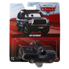 Cars Disney Ray Reverham da Mattel com visual escuro, número 20 e auscultadores no universo Disney Pixar Cars
