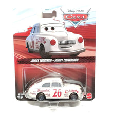 Cars Disney Jimmy Lugwrench branco com número 26 e detalhes vermelhos