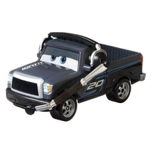 Cars Disney Ray Reverham da Mattel com visual escuro, número 20 e auscultadores no universo Disney Pixar Cars