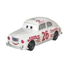Cars Disney Jimmy Lugwrench branco com número 26 e detalhes vermelhos