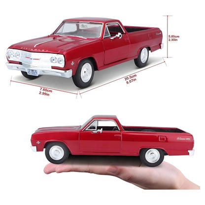 Chevrolet El Camino rojo 1965 1/24 Maisto miniatura clásica con puerta funcional