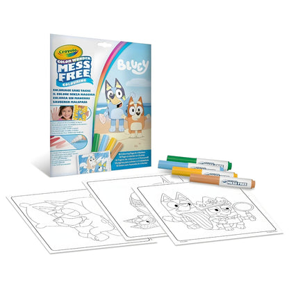 Colorear sin manchas de Bluey de Crayola con páginas para colorear y rotuladores para niños a partir de 3 años