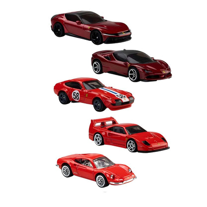 Pack Hot Wheels Ferrari con cinco vehículos para jugar y coleccionar