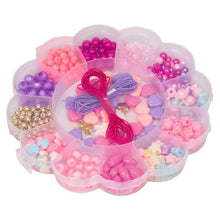 Conjunto de Pérolas Princesa Lillifee com contas coloridas, corações, flores, estrelas e pulseiras infantis criativas