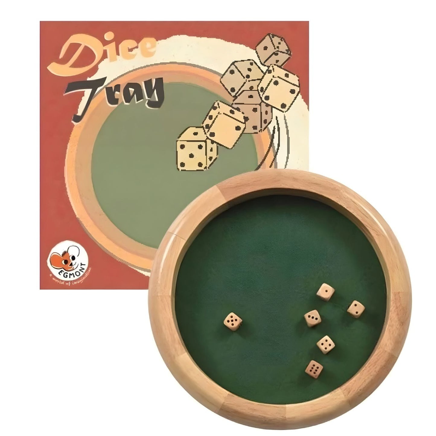 Conjunto Bandeja e Dados em Madeira com dados e peças numeradas para jogo familiar
