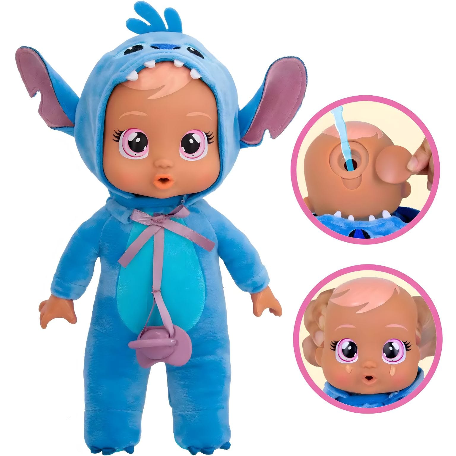 Boneco Cry Babies Recém-Nascido Stitch inspirado no universo Disney
