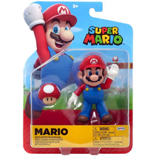 Figura Super Mario com super cogumelo vermelho da Jakks Pacific em embalagem colorida