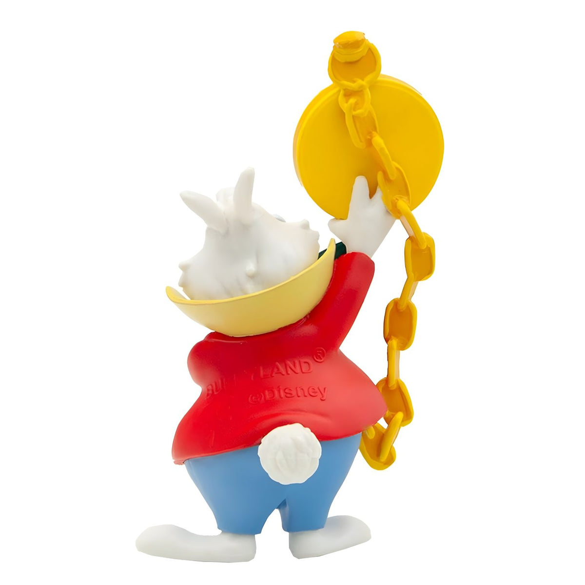 Figura Bullyland del Conejo Blanco de Alicia en el País de las Maravillas, con detalles rojos y amarillos.