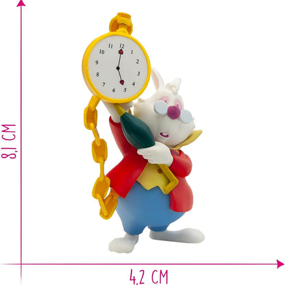 Figura Bullyland del Conejo Blanco Disney, con pelaje blanco, abrigo rojo y reloj de bolsillo.