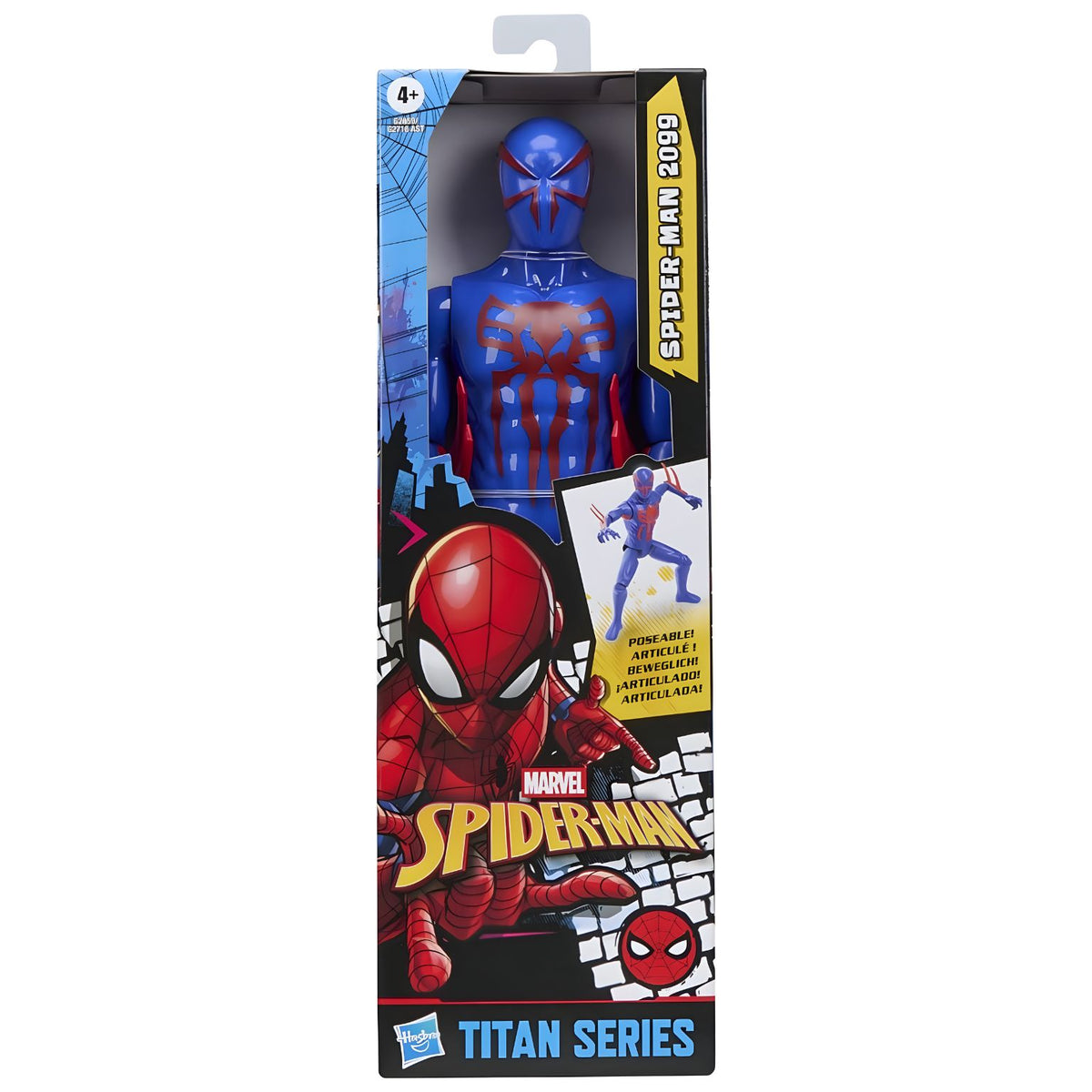 Figura Spider-Man 2099 Titan Series de Hasbro con traje azul y rojo