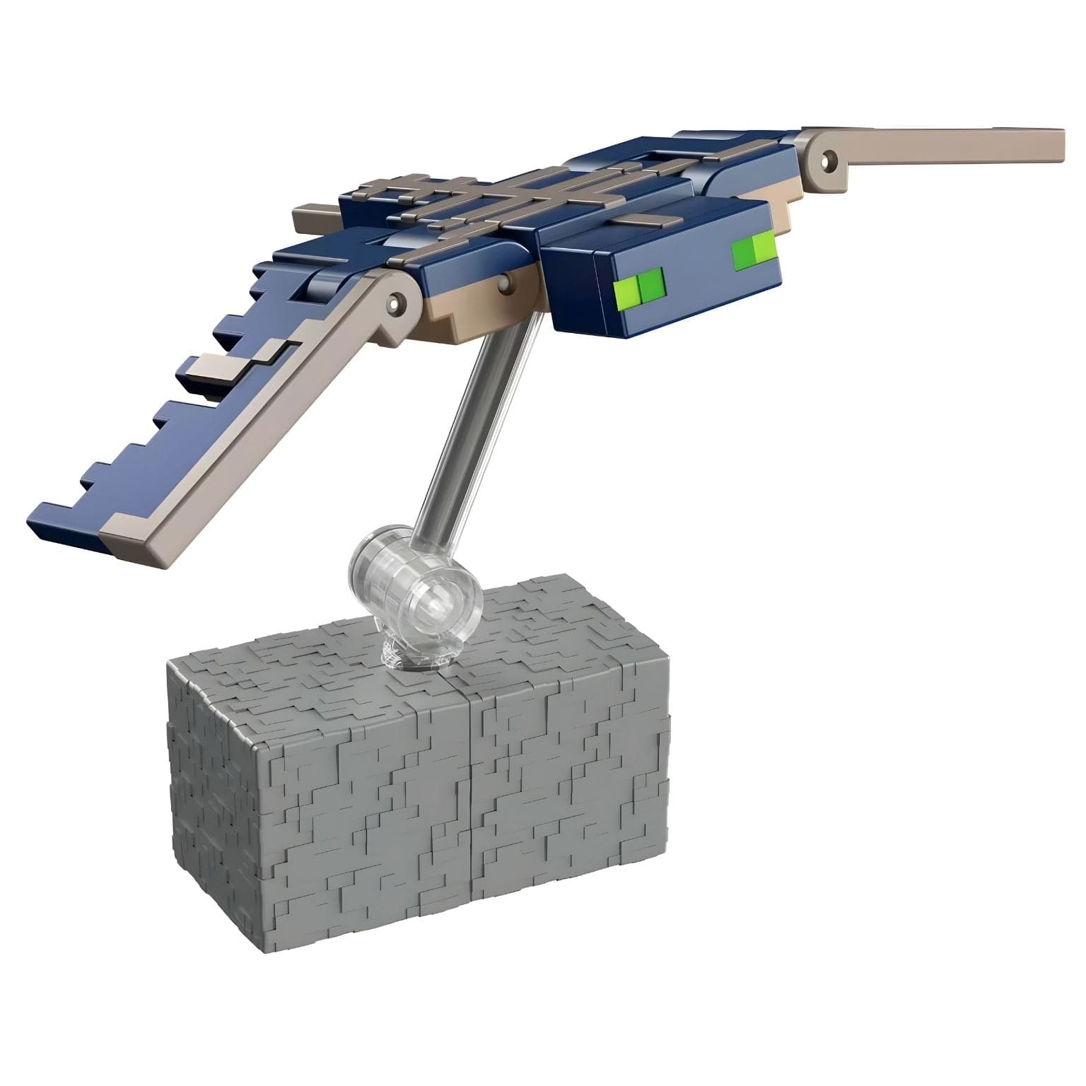 Figura Minecraft Fantasma Minecraft azul com asas em exposição