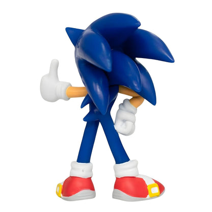 Figura Sonic con el pulgar hacia arriba de Comansi, muñeco azul con guantes blancos y zapatillas rojas