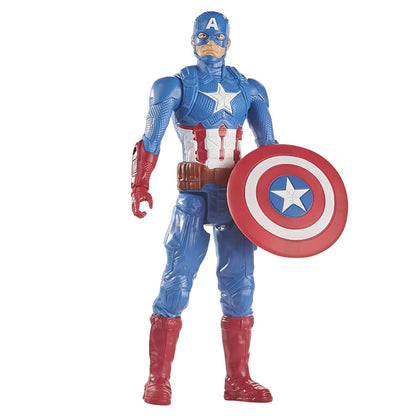 Figura Titán Capitán América azul, roja y blanca con escudo