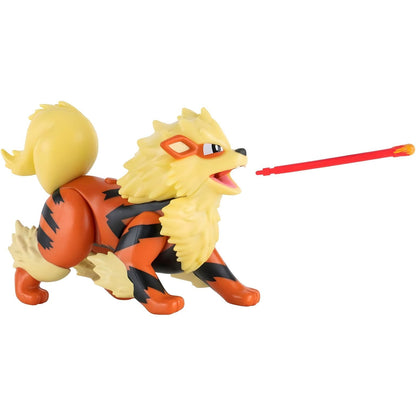 Figura de batalla Pokémon - Arcanine con expresión feroz y aspecto de acción