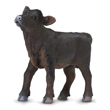 Figura de caucho Ternero Angus en perspectiva frontal