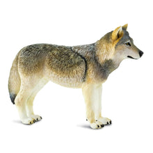 Lobo-Cinzento de brinquedo em figura de borracha