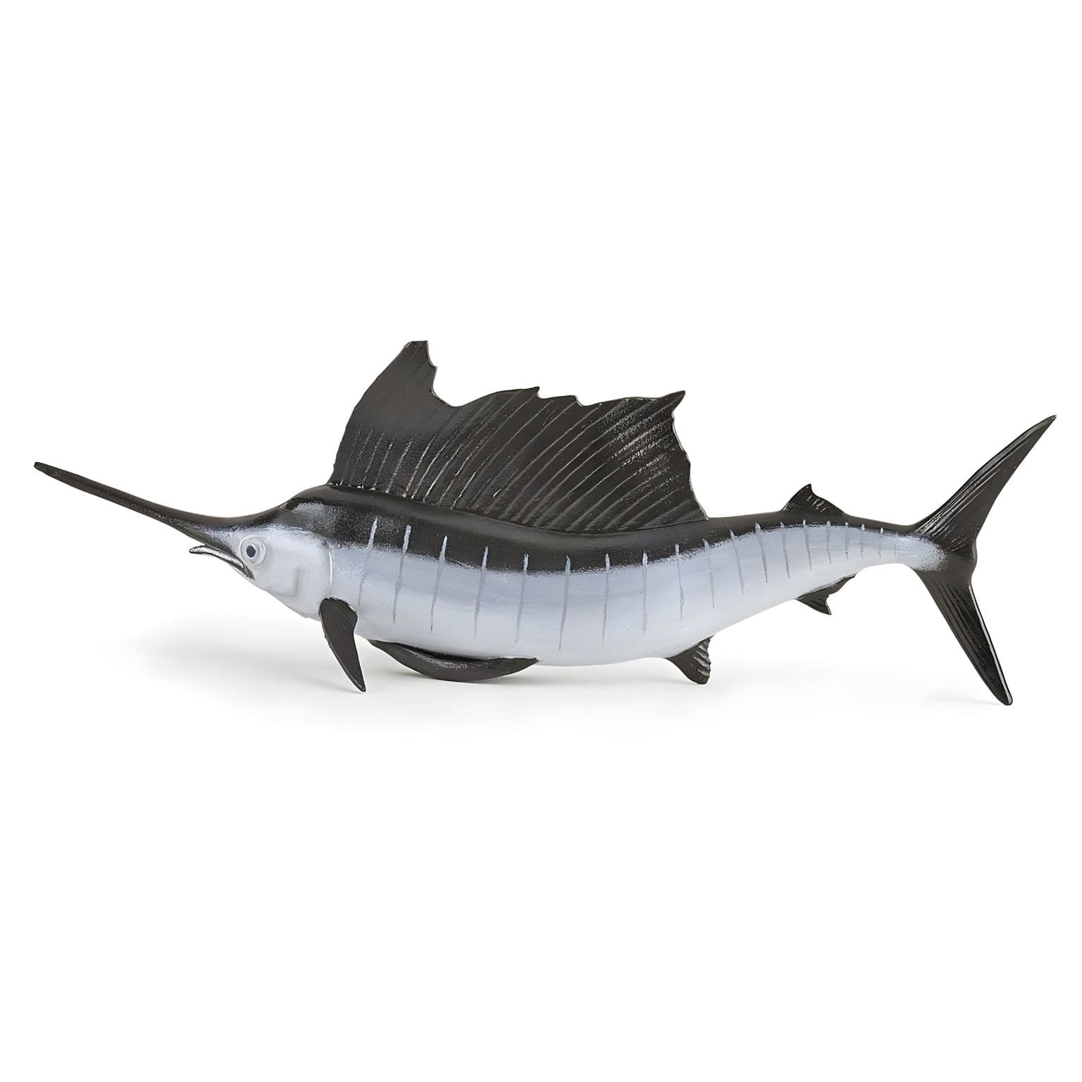 Figura de borracha peixe-vela em detalhe