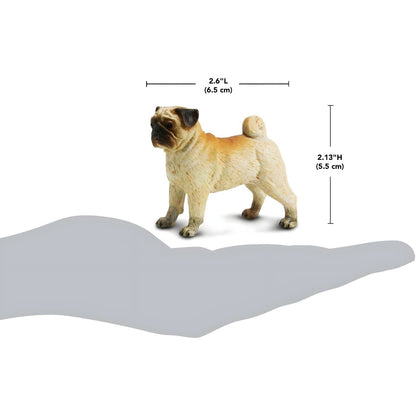 Figura de goma Pug con imagen complementaria