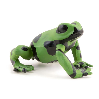 Figura de caucho rana verde ecuatorial en detalle