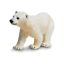 Figura de borracha cria de urso polar para brincadeiras sobre o Ártico