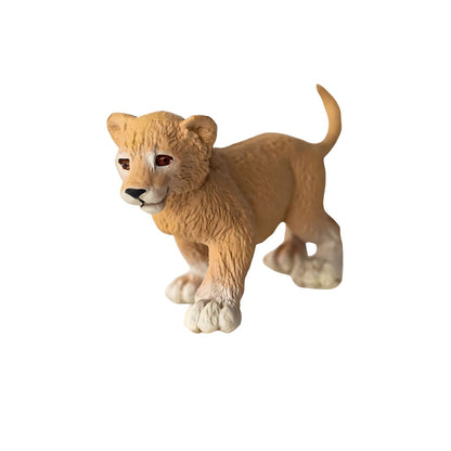 Figura de goma cría de león para juegos con animales de la sabana