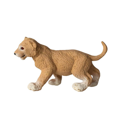 Figura de goma cría de león para juegos con animales de la sabana