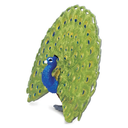 Figura de goma Pavo real en perspectiva frontal